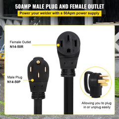 30Ft 50 Amp RV Extension Cord Durable Premium Power Cord RV 26.5mm Wire Diameter Extension Cord Copper Wire RV Cord Power Supply Cable for Trailer Motorhome Camper with Handles