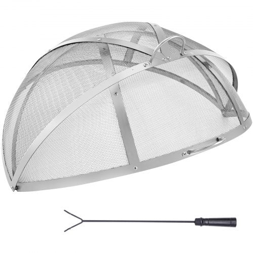 Firepit Spark Screen Lid, 30" Diameter, Outdoor Firepit Ring Cover Round Accessories, Fire Pit Metal Cover, Easy-Opening Stainless Steel Fire Ring Covers for Outdoor Patio Fire Pits Backyard