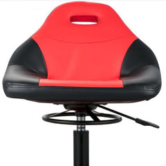 Rolling Gear Seat, 300LBS Capacity, 18"-23" Height Adjustable, Mobile Mechanic Garage Stool with Tool Tray and 5" Casters, Pneumatic Stool for Workshop, Garage, Auto Repair Shop