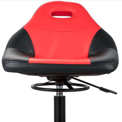 Rolling Gear Seat, 300LBS Capacity, 18"-23" Height Adjustable, Mobile Mechanic Garage Stool with Tool Tray and 5" Casters, Pneumatic Stool for Workshop, Garage, Auto Repair Shop