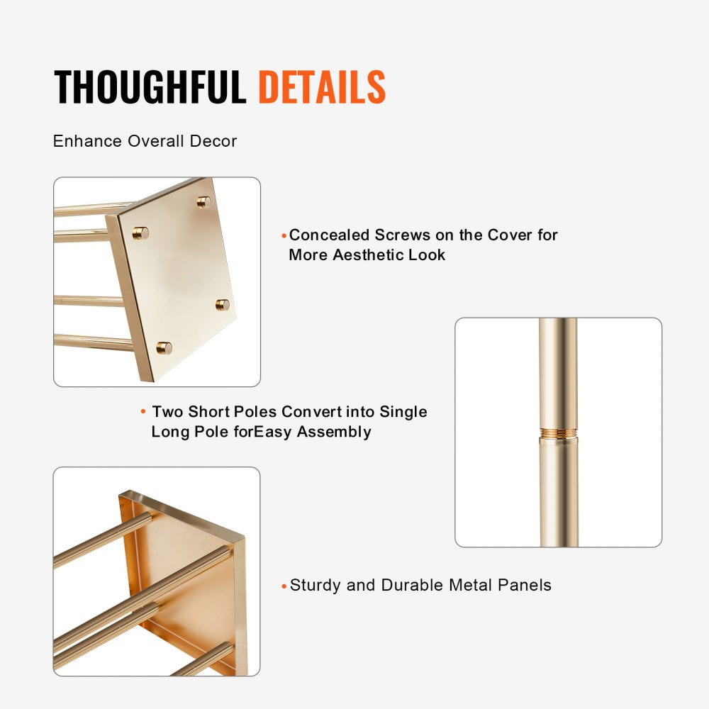 4PCS Gold Metal Column Wedding Flower Stand, 23.6inch High With Metal Laminate, Vase Geometric Centerpiece Stands, Cylindrical Floral Display Rack for Events Reception, Party Road Leads