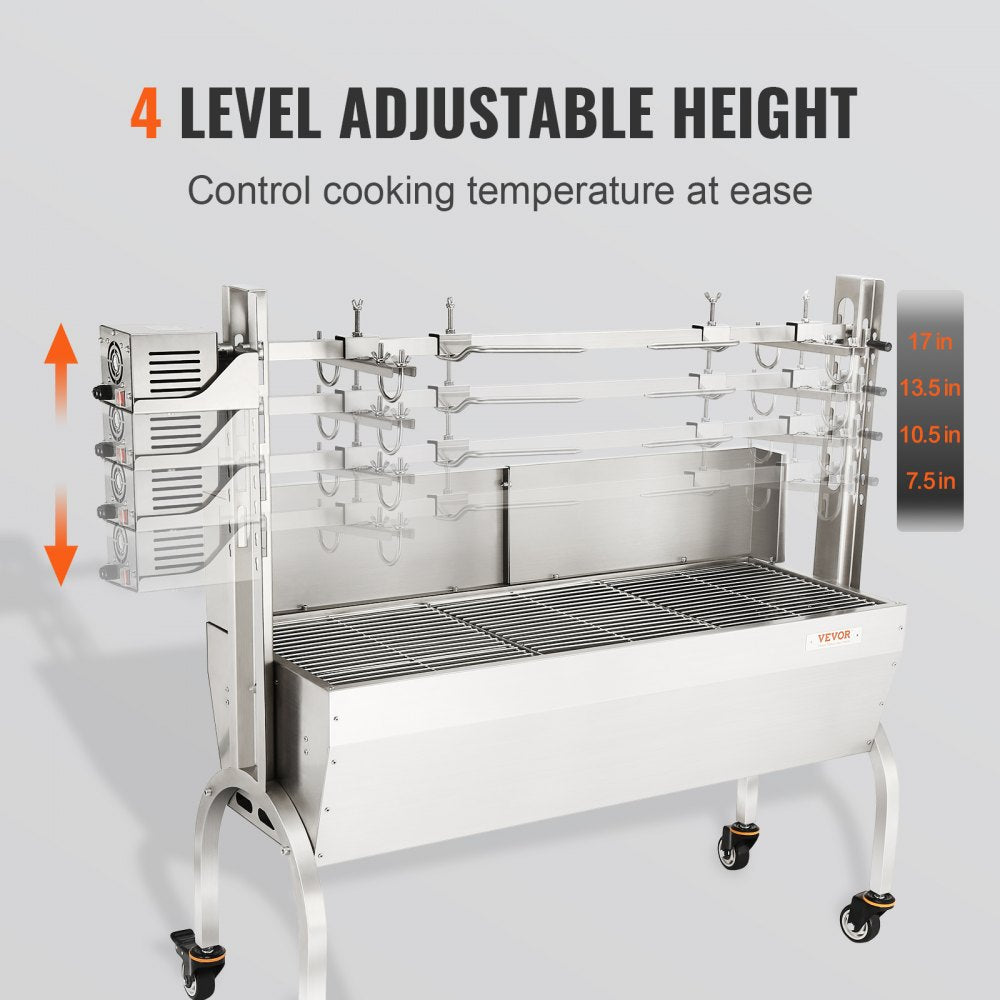 Roaster Spit Rotisserie BBQ Grill Pig Lamb Chicken Roaster 50W 132LBS