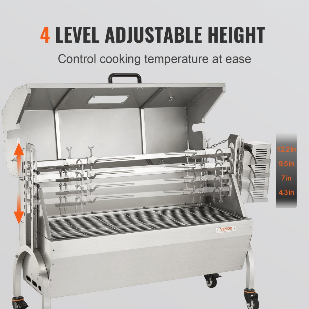 Roaster Spit Rotisserie BBQ Grill Pig Lamb Chicken Roaster 50W 132LBS