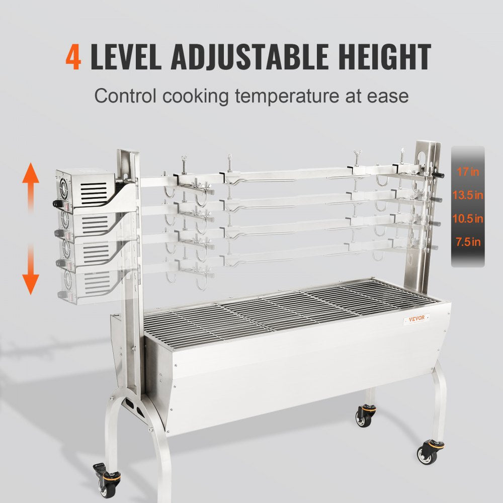 Roaster Spit Rotisserie BBQ Grill Whole Pig Lamb Chicken Roaster 50W 90LBS
