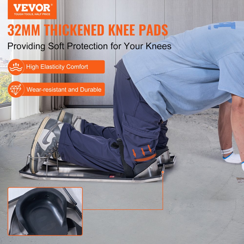 Bostome 28"x8" concrete knee board sliders with stainless steel and EVA pads for comfort.