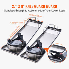 Bostome 28"x8" concrete knee board sliders with stainless steel and soft EVA pads for comfort.