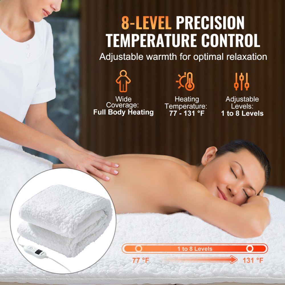 Massage Table Warmer Heating Pad 1" Thickened Fleece Warmer with Timer