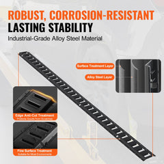 E Track Tie-Down Rail Kit, 18PCS 5` E-Tracks Set Includes 4 Steel Rails & 8 O-Ring Anchors & 4 Tie-Offs with D-Ring & 2 Ratchet Straps, Securing Accessories for Cargo Motorcycles Bikes, 2000 lbs