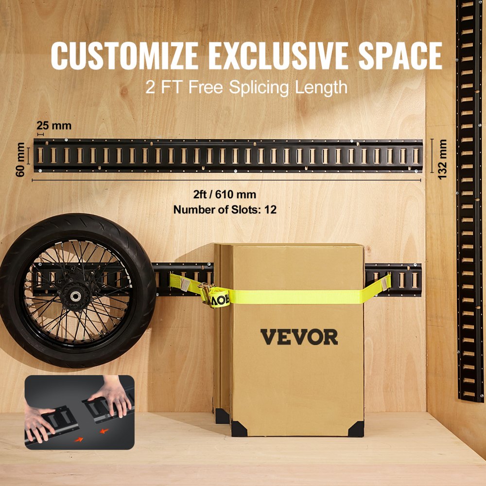 E Track Tie Down Rail Kit, 2` Steel Rails, 4 Pack, Secure Cargo & Heavy Loads Up to 2000 lbs, Heavy Duty Etrack Rails with Screws for Garages, Vans, Trailers, Motorcycle Tie Downs, ATV Mountings