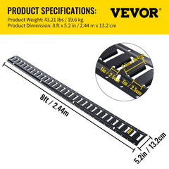 E-Track Tie-Down Rail, 4PCS 8-FT Steel Rails w/Standard 1"x2.5" Slots, Compatible with O and D Rings & Tie-Offs and Ratchet Straps & Hooked Chains, for Cargo and Heavy Equipment Securing