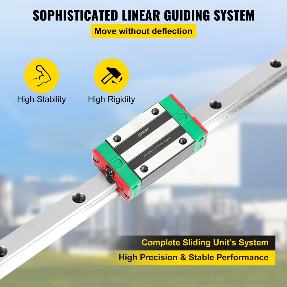 Linear Rail HSR15-1500mm 2pcs Linear Guideway Rail 4X Square Type Carriage Bearing Blocks?Linear Rail Support for 15mm Slotted Bearings