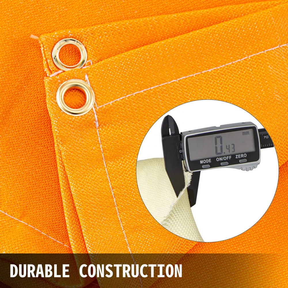 10 x 10 Ft Welding Blanket Orange Fiberglass Blanket Portable Fiberglass Fire Retardant Blanket Welding Mat Welding Fireproof Thermal Resistant Insulation With Carry Bag