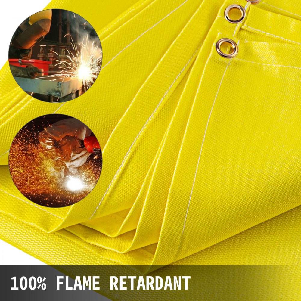 6 x 10 Ft Welding Blanket Gold Fiberglass Blanket Portable Fiberglass Fire Retardant Blanket Welding Mat Welding Fireproof Thermal Resistant Insulation With Carry Bag