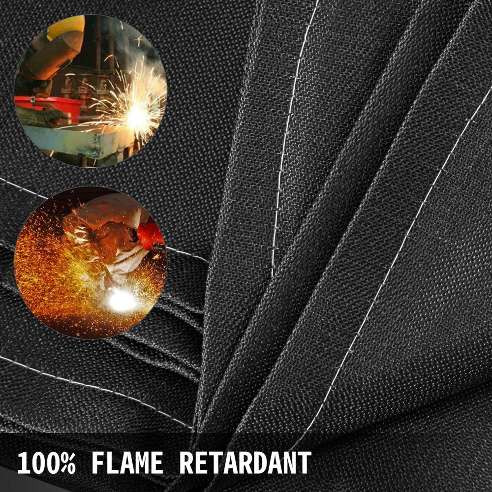6 x 10 Ft Welding Blanket Black Fiberglass Blanket Portable Fiberglass Fire Retardant Blanket Welding Mat Welding Fireproof Thermal Resistant Insulation With Carry Bag