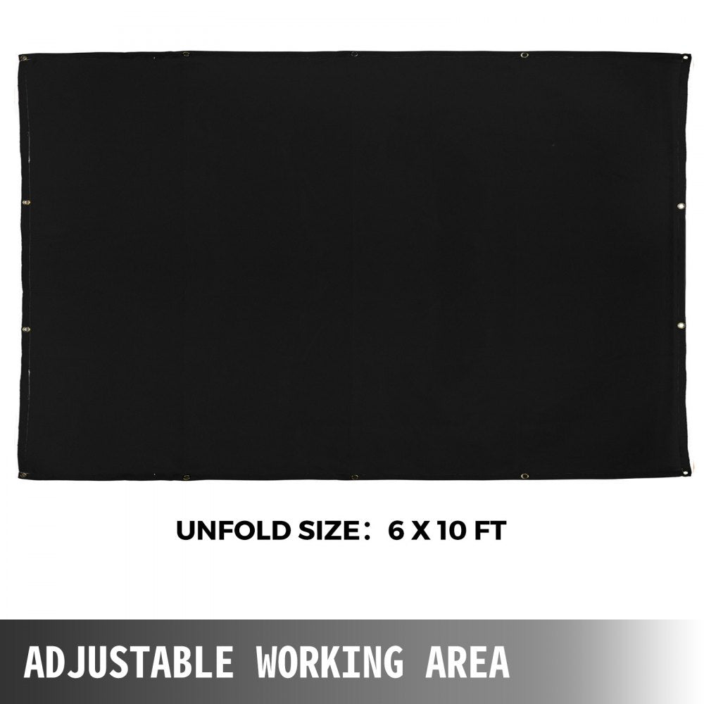 6 x 10 Ft Welding Blanket Black Fiberglass Blanket Portable Fiberglass Fire Retardant Blanket Welding Mat Welding Fireproof Thermal Resistant Insulation With Carry Bag