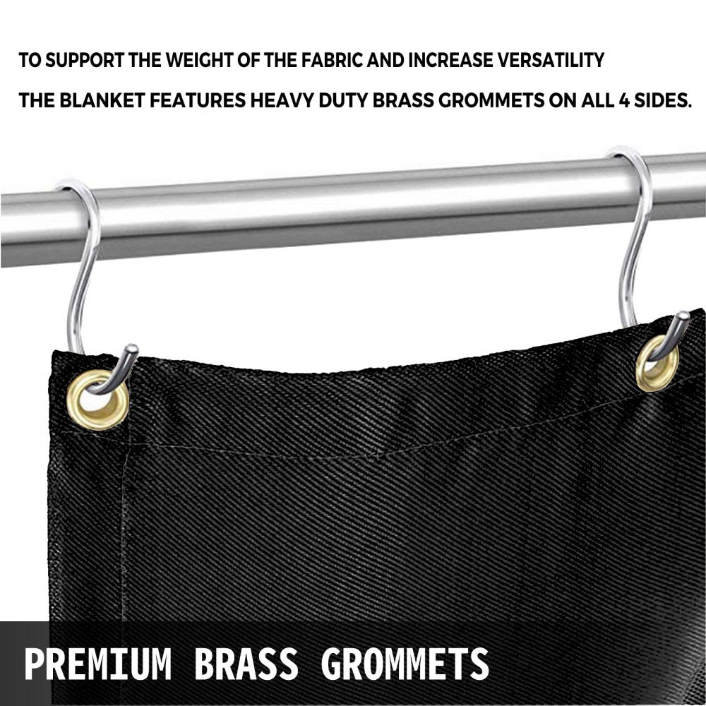 6 x 10 Ft Welding Blanket Black Fiberglass Blanket Portable Fiberglass Fire Retardant Blanket Welding Mat Welding Fireproof Thermal Resistant Insulation With Carry Bag