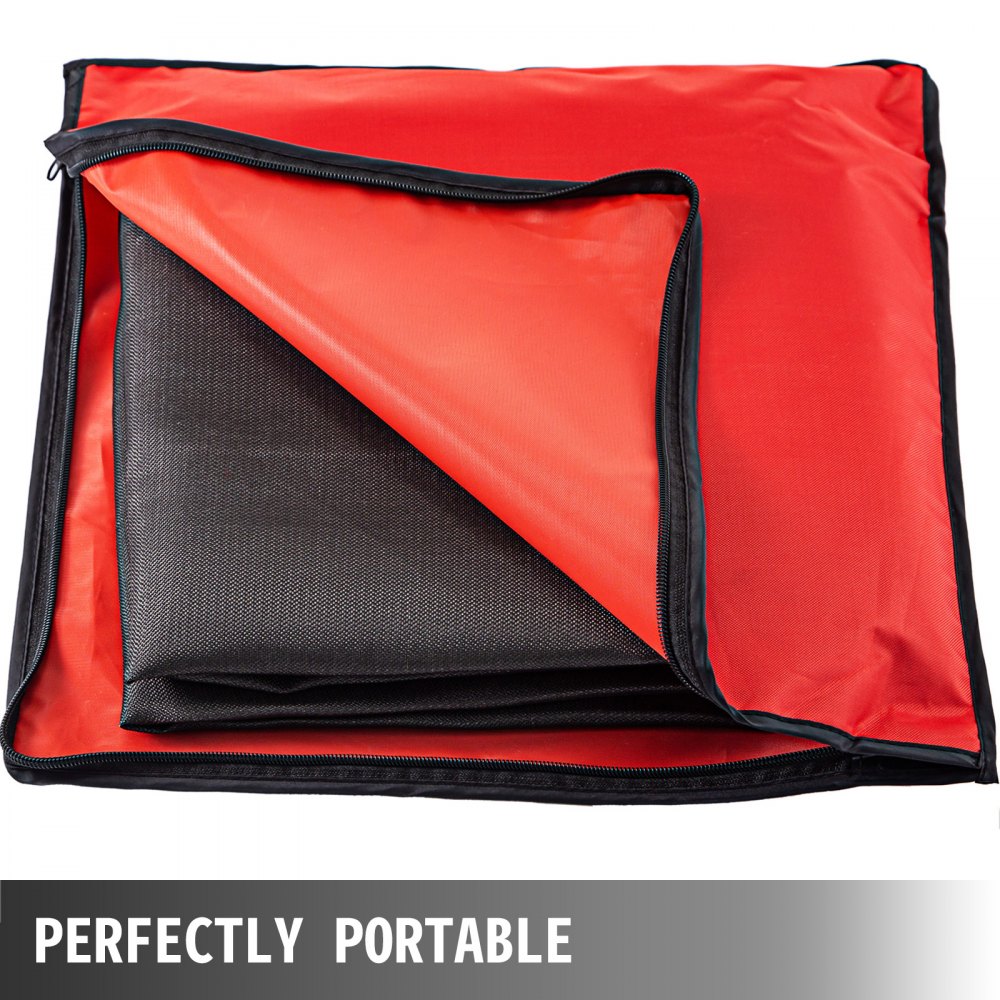 6 x 10 Ft Welding Blanket Black Fiberglass Blanket Portable Fiberglass Fire Retardant Blanket Welding Mat Welding Fireproof Thermal Resistant Insulation With Carry Bag