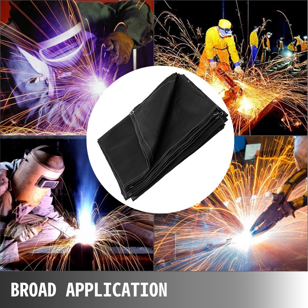 6 x 10 Ft Welding Blanket Black Fiberglass Blanket Portable Fiberglass Fire Retardant Blanket Welding Mat Welding Fireproof Thermal Resistant Insulation With Carry Bag