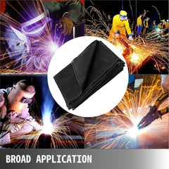 6 x 10 Ft Welding Blanket Black Fiberglass Blanket Portable Fiberglass Fire Retardant Blanket Welding Mat Welding Fireproof Thermal Resistant Insulation With Carry Bag