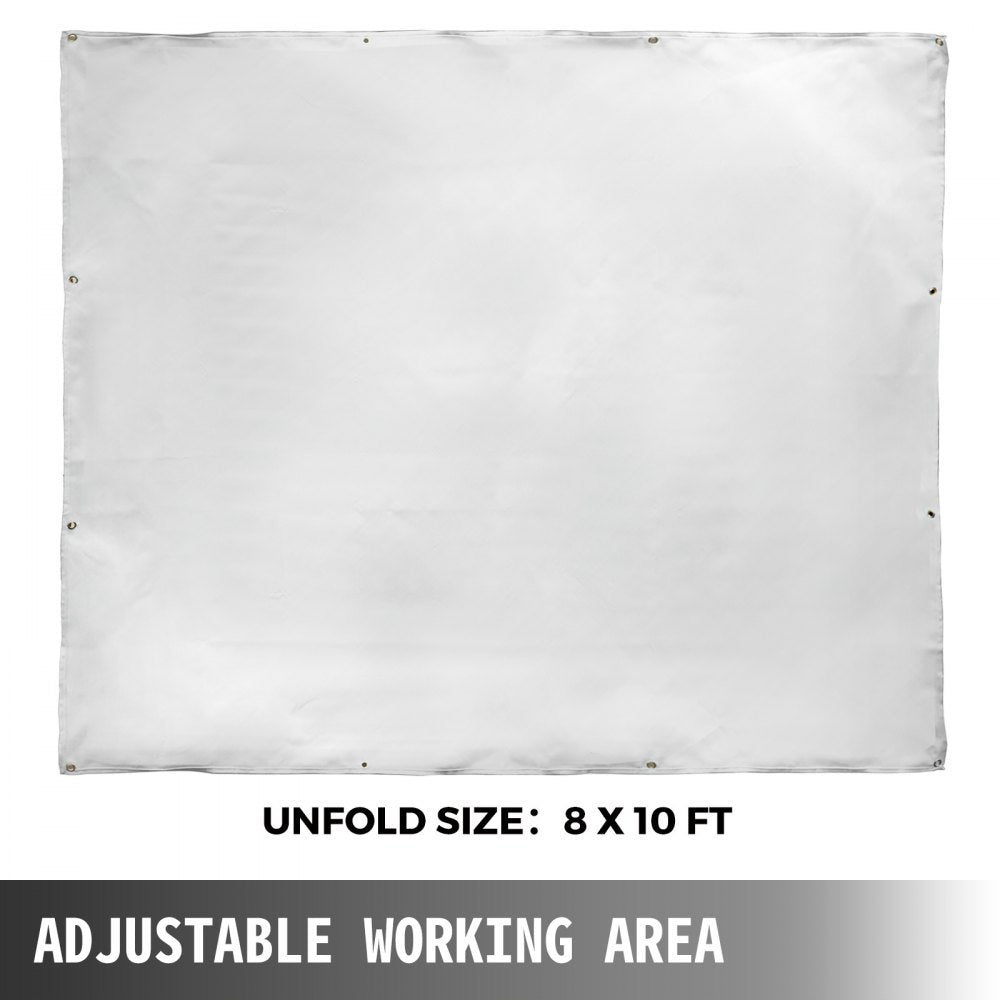 8 x 10 Ft Welding Blanket White Fiberglass Blanket Portable Fiberglass Fire Retardant Blanket Welding Mat Welding Fireproof Thermal Resistant Insulation With Carry Bag