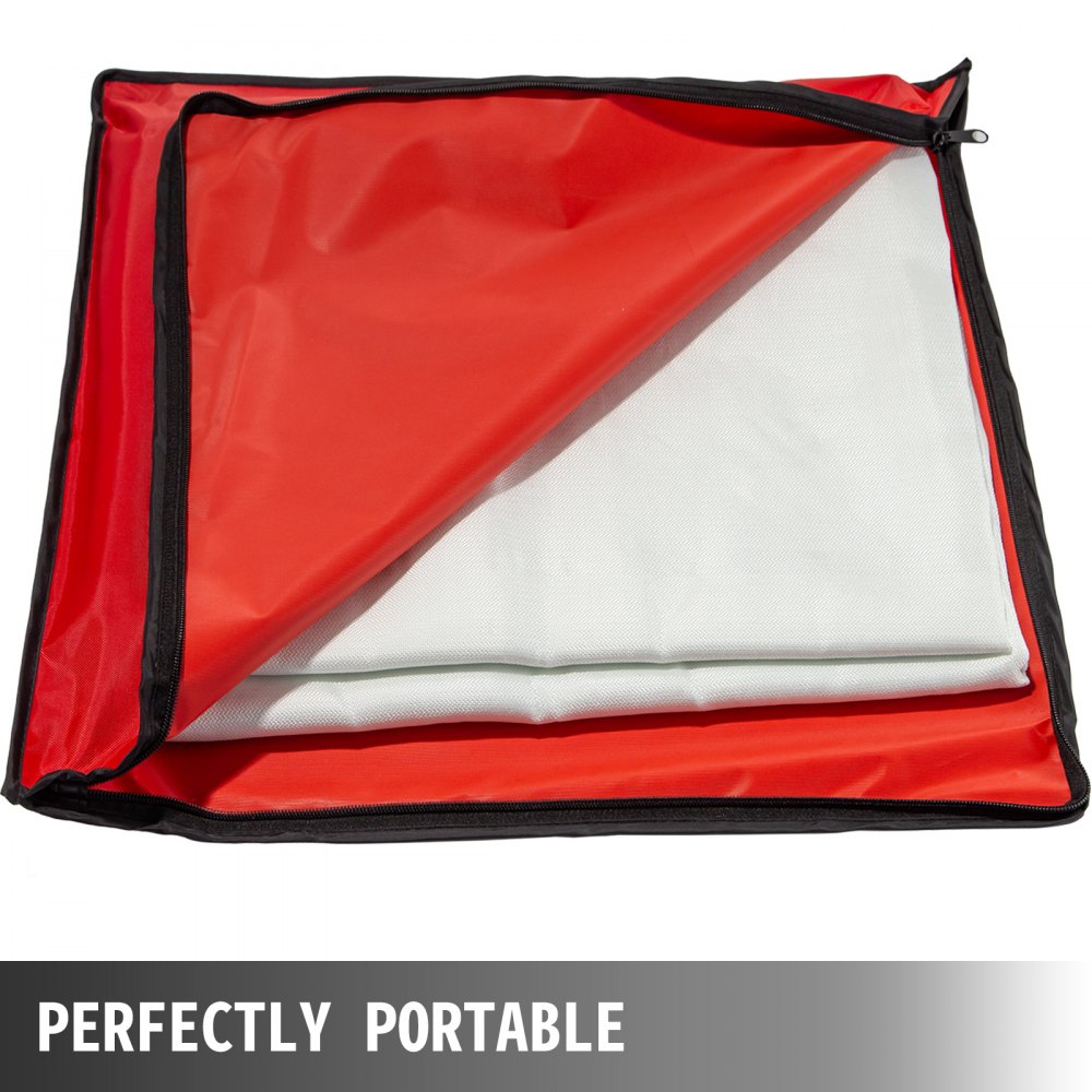 8 x 10 Ft Welding Blanket White Fiberglass Blanket Portable Fiberglass Fire Retardant Blanket Welding Mat Welding Fireproof Thermal Resistant Insulation With Carry Bag