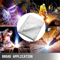 8 x 10 Ft Welding Blanket White Fiberglass Blanket Portable Fiberglass Fire Retardant Blanket Welding Mat Welding Fireproof Thermal Resistant Insulation With Carry Bag
