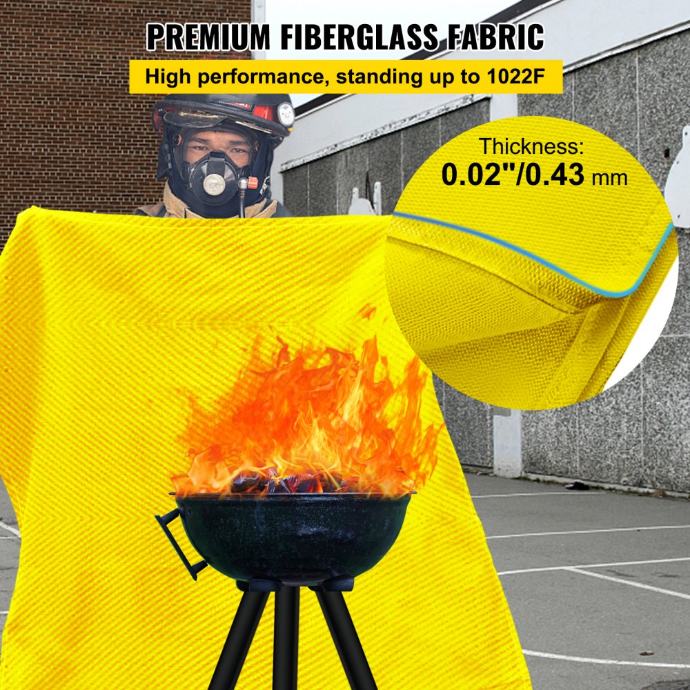 8 x 10 Ft Welding Blanket Gold Fiberglass Blanket Portable Fiberglass Fire Retardant Blanket Welding Mat Welding Fireproof Thermal Resistant Insulation With Carry Bag