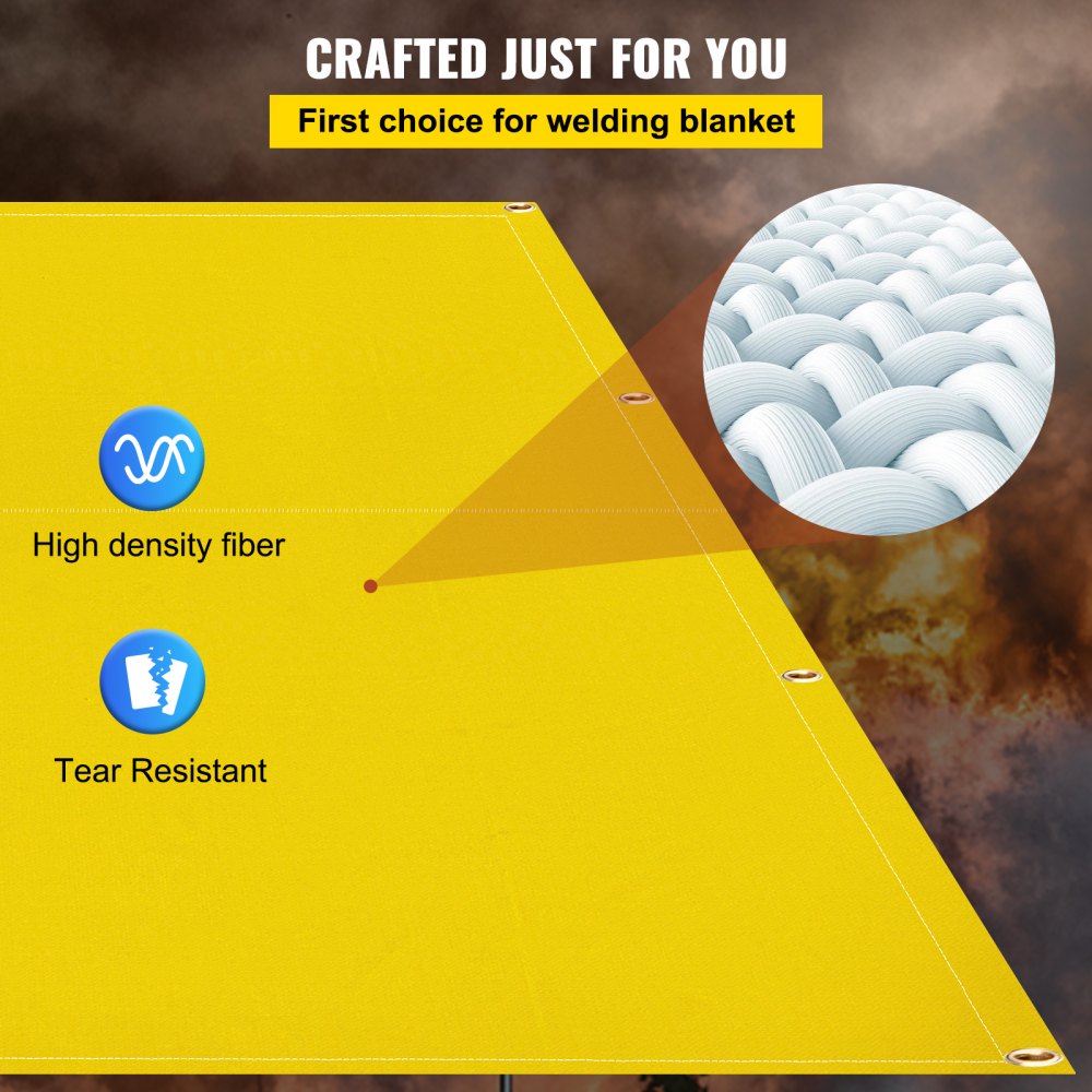 8 x 10 Ft Welding Blanket Gold Fiberglass Blanket Portable Fiberglass Fire Retardant Blanket Welding Mat Welding Fireproof Thermal Resistant Insulation With Carry Bag