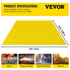 8 x 10 Ft Welding Blanket Gold Fiberglass Blanket Portable Fiberglass Fire Retardant Blanket Welding Mat Welding Fireproof Thermal Resistant Insulation With Carry Bag