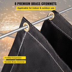 Fire Blankets, 2 Pack Welding Blankets, 6` x 10` Fire Suppression Blanket, 1022 °F Flame Retardant Blanket, Black Fire Emergency Blankets, Fiberglass Fire Retardant Blanket with 8 Brass Grommets