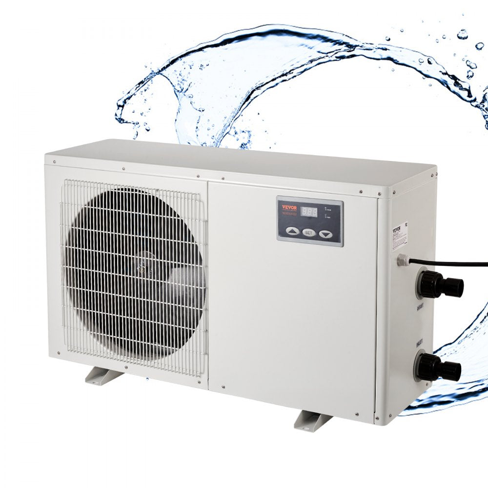 White aquarium chiller with fan grill and digital control panel for 500 gallon tanks.
