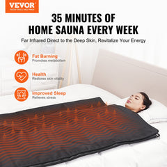 Sauna Blanket for Detoxification, Portable Far Infrared Sauna for Home Relaxation, 1-6 Level Adjustable Temprature Rannge 95-185℉, 1-60 Minutes Timer, Far Infrared Carbon Heating Sauna Bag