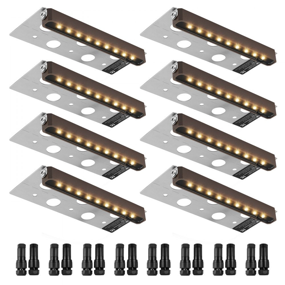 LED Hardscape Lighting, 6.8 Inch Retaining Wall Lights, 3W 12V-24V AC/DC Low Voltage Paver Light, IP68 Waterproof Outdoor Step Lights, 3000K Swivel Hardscape with Connectors (8 Pack Soft White)