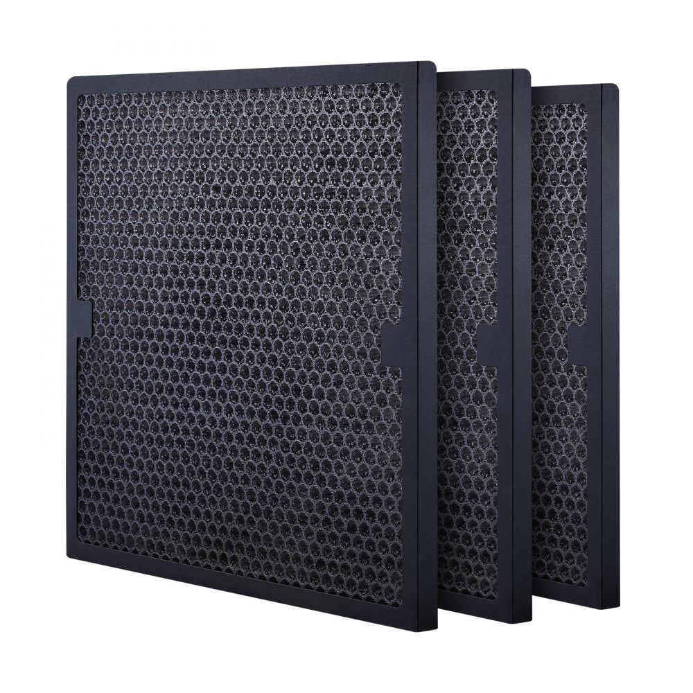 Three 16x19 inch black activated carbon filters for BlueDri scrubbers with honeycomb design