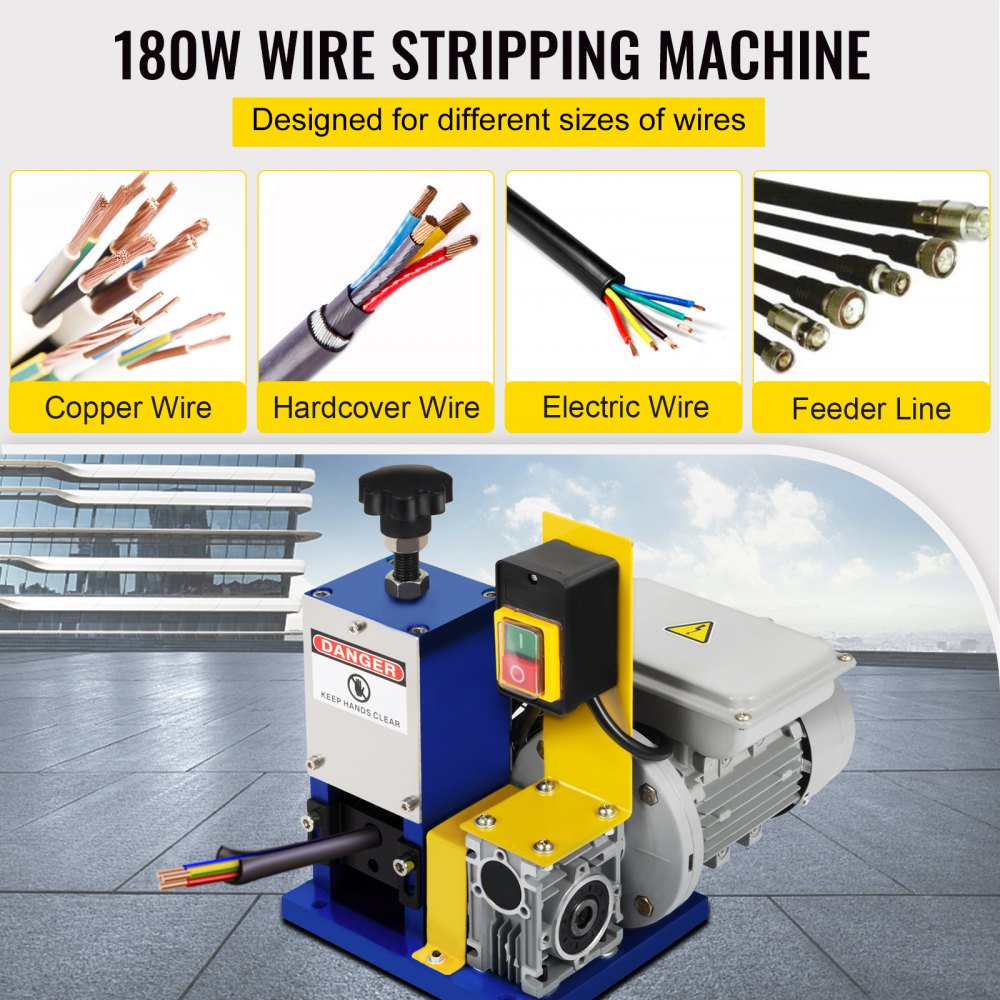 Automatic Electric Wire Stripping Machine 0.05"-0.98",Portable Dark Blue Wire Stripper, Wire Stripping Machine Tool for Scrap Copper Recycling (Dark Blue)