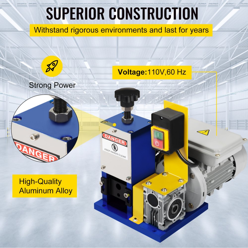 Automatic Electric Wire Stripping Machine 0.05"-0.98",Portable Dark Blue Wire Stripper, Wire Stripping Machine Tool for Scrap Copper Recycling (Dark Blue)