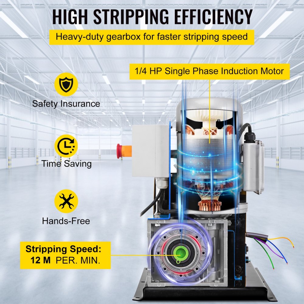 Wire Stripping Machine DA 0.06 inch -1.5 inch,Wire Stripper Machine 11 Channels 10 Blades, Automatic Wire Stripping Tool with Manual Hand Cranked Industrial for Recycling Copper Wire