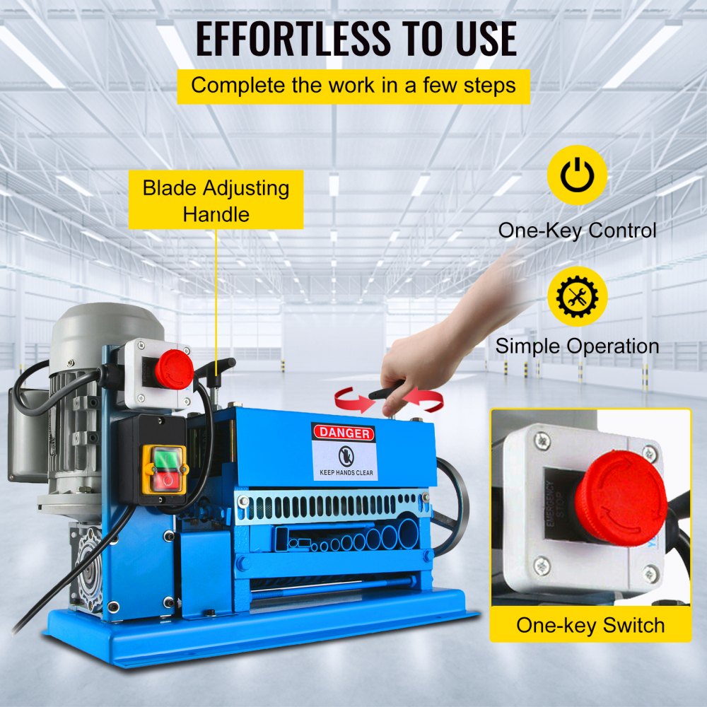 Wire Stripping Machine DA 0.06 inch -1.5 inch,Wire Stripper Machine 11 Channels 10 Blades, Automatic Wire Stripping Tool with Manual Hand Cranked Industrial for Recycling Copper Wire
