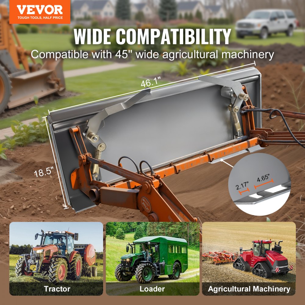 3/8" Skid Steer Attachment Plate, Universal Quick Attach Plate, Skid Steer Mount Plate, Quick Attachment Loader Plate Compatible with Deere, Kubota, Bobcat, Mahindra Skid Steers and Tractors