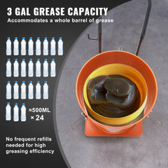 Grease Pump, 10.5 Gallon 40L Air Operated Grease Pump with 13 ft High Pressure Hose and Grease Gun, Pneumatic Grease Bucket Pump with Wheels, Portable Lubrication Grease Pump 50:1 Pressure Ratio