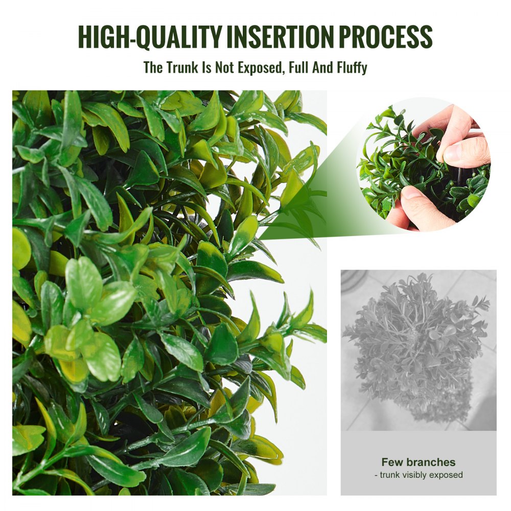2 Pack 3` Artificial Boxwood Topiary Tree Faux Plant UV Decor In/Outdoor