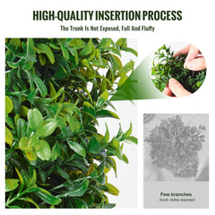 2 Pack 3` Artificial Boxwood Topiary Tree Faux Plant UV Decor In/Outdoor