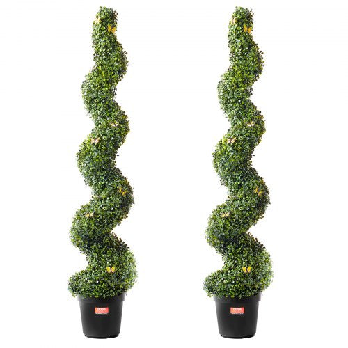 2 Pack 5` Artificial Boxwood Topiary Tree Faux Plant UV Decor In/Outdoor