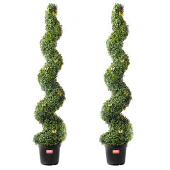 2 Pack 5` Artificial Boxwood Topiary Tree Faux Plant UV Decor In/Outdoor