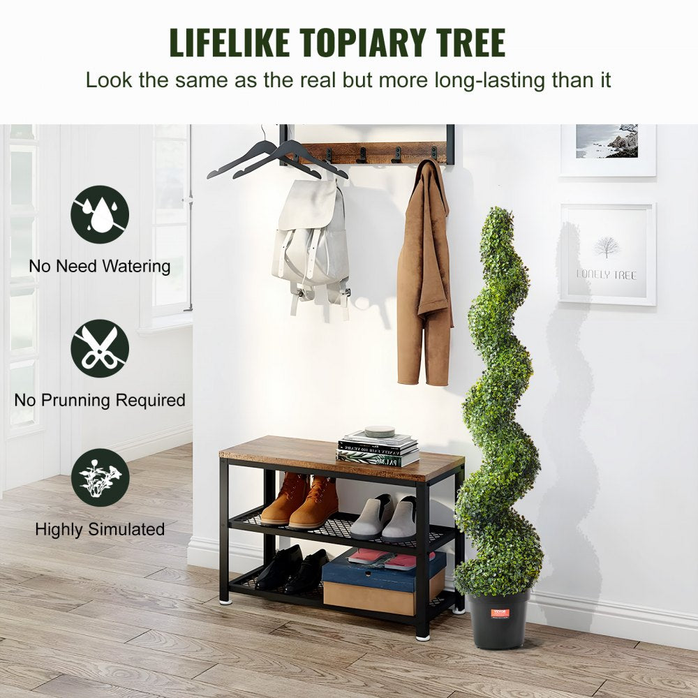 2 Pack 5` Artificial Boxwood Topiary Tree Faux Plant UV Decor In/Outdoor
