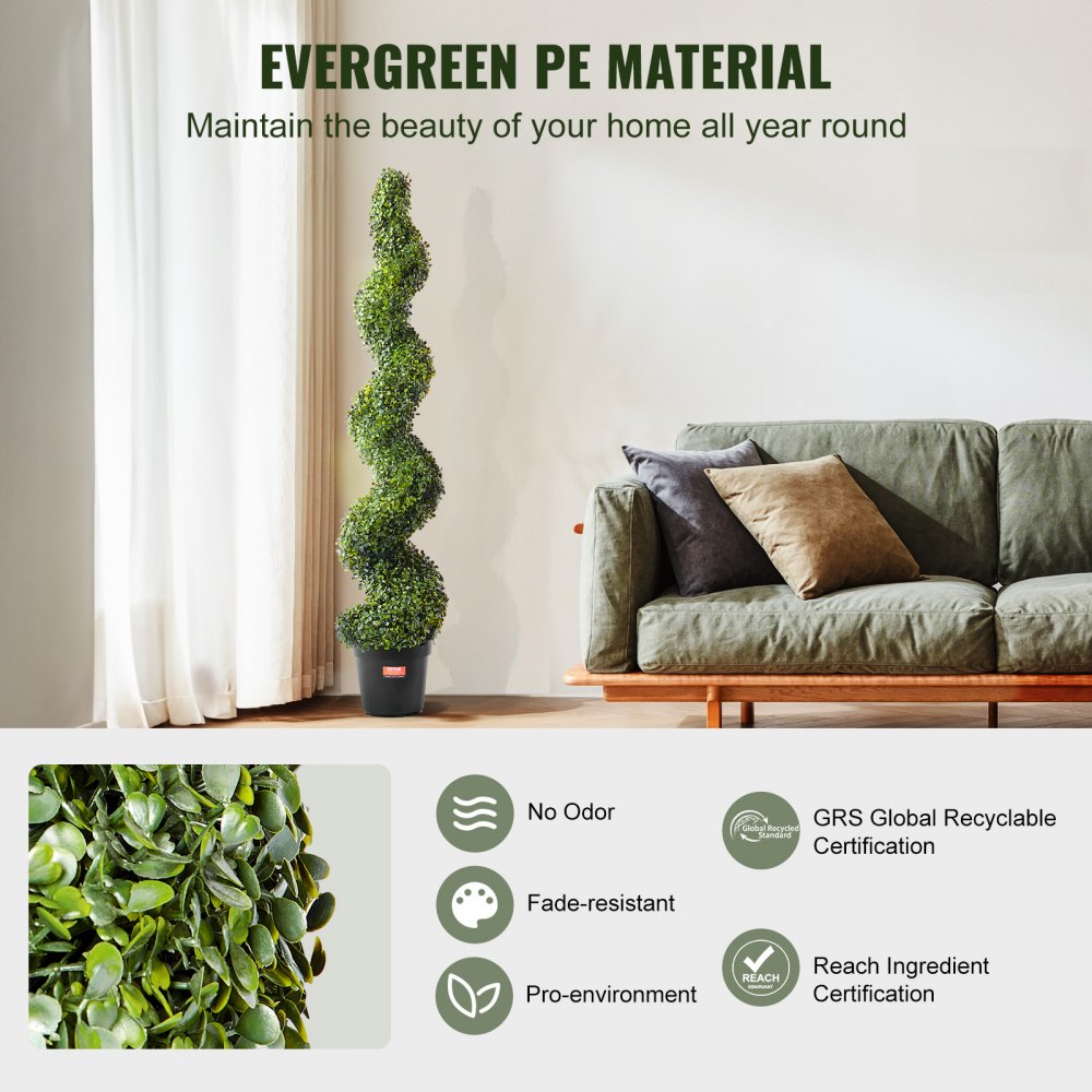 2 Pack 5` Artificial Boxwood Topiary Tree Faux Plant UV Decor In/Outdoor