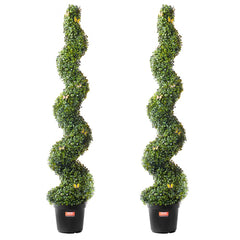 2 Pack 5` Artificial Boxwood Topiary Tree Faux Plant UV Decor In/Outdoor