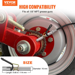 Grease Gun Coupler, 10000 PSI High Pressure, 6-Jaw Locking, Quick Release Grease Gun Tip with Hose/Zerk Fittings Cleaner, Compatible with All Grease Guns 1/8" NPT Grease Fittings for Automobiles
