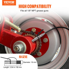 Grease Gun Coupler, 10000 PSI High Pressure, 3-Jaw Locking, Quick Release Grease Gun Tip with Hose/Zerk Fittings Cleaner/Leak-Proof Cap, Compatible with All Grease Guns 1/8" NPT Grease Fittings