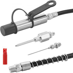 Grease Gun Coupler, 10000 PSI High Pressure, 3-Jaw Locking, Quick Release Grease Gun Tip with Hose/Zerk Fittings Cleaner/Extension Needles, Compatible with All Grease Guns 1/8" NPT Fittings